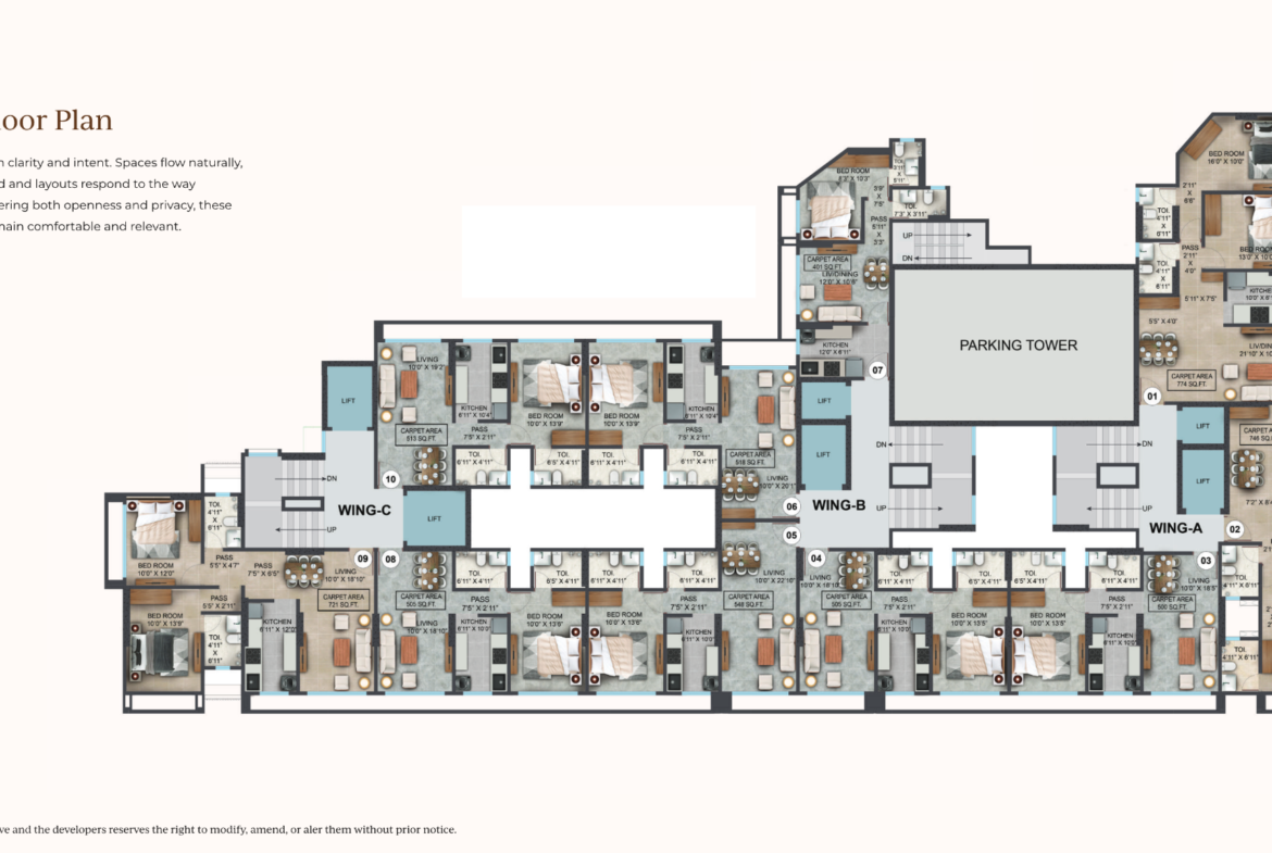 2 BHK floor plan at Aristia, 700–750 sqft, JB Nagar Andheri East